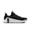 Men's black athletic sneakers with white midsole and molded side panel
