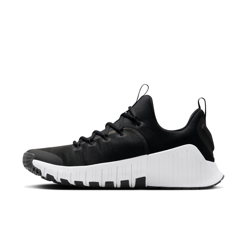 Men's black lace-up sneakers with white midsole and rear pull tab