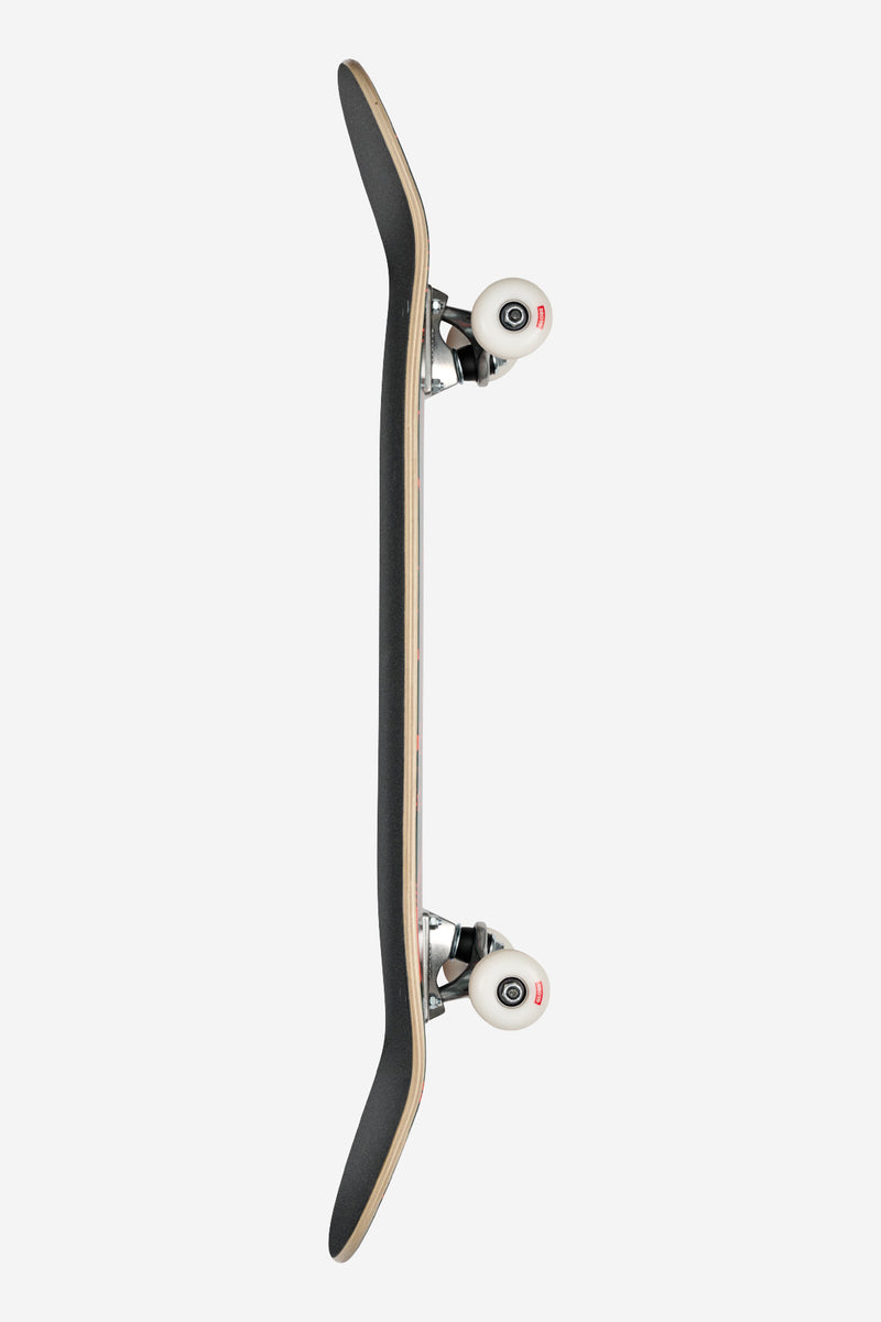 Side view of Dark Olive Phantom G0 Reverb complete skateboard with 5.5 inch Slant trucks and white 52mm wheels