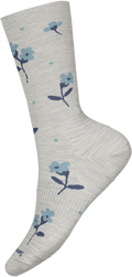 Quarter turn view Women's Smartwool Sock style name Garden Gala Crew in color Ash. Sku: SW003043069