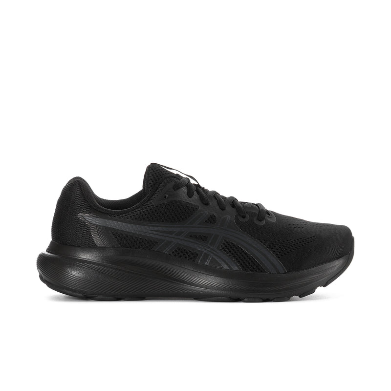 Men's Gel Contend 10 Wide black running sneaker with gray logo stripes