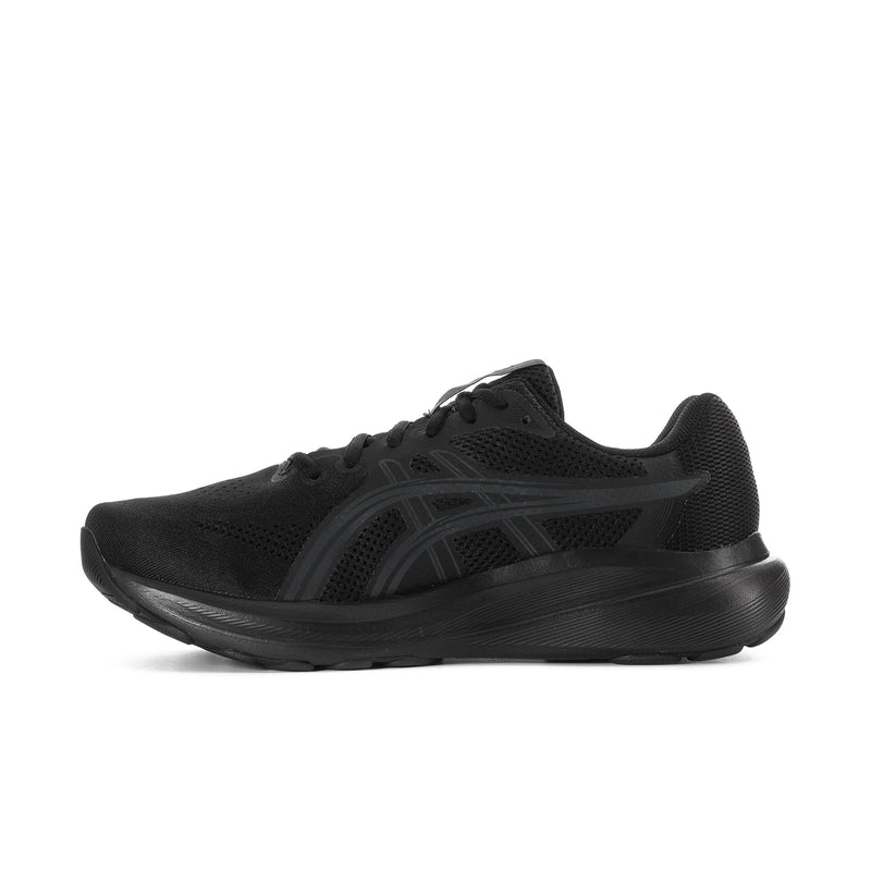 Men's Gel Contend 10 Wide black running sneaker, side stripe overlays and laces