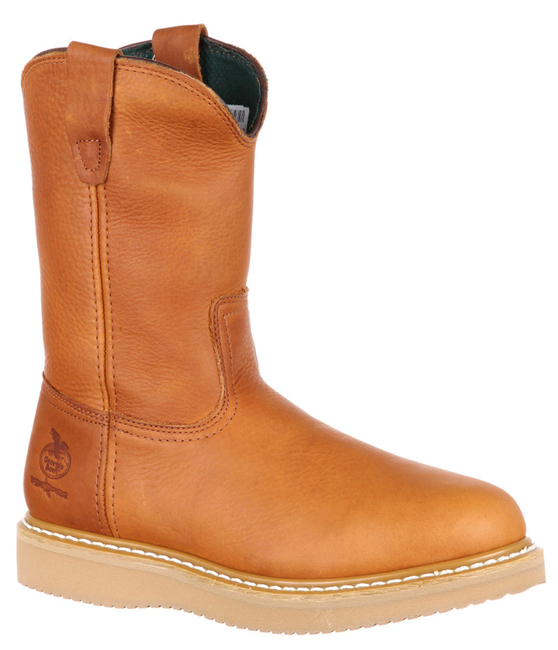 Georgia Boot Men's 10 Inch Steel Toe Wellington Wedge Boot
