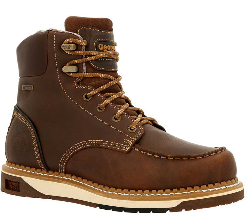 Georgia Boot Men's 6 Inch AMP LT Wedge Waterproof Moc Toe Boot