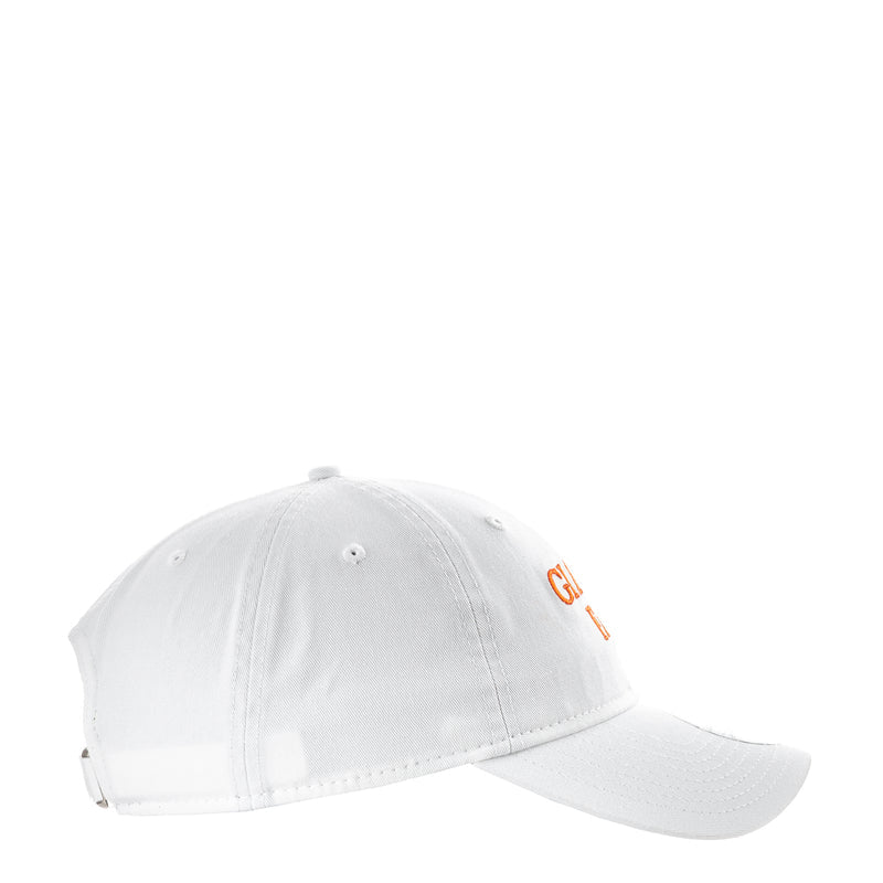 White baseball cap side with orange 'Giants' logo