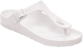 Quarter turn view Women's Birkenstock Footwear style name Gizeh Eva Regular in color Eggshell. Sku: 1031278