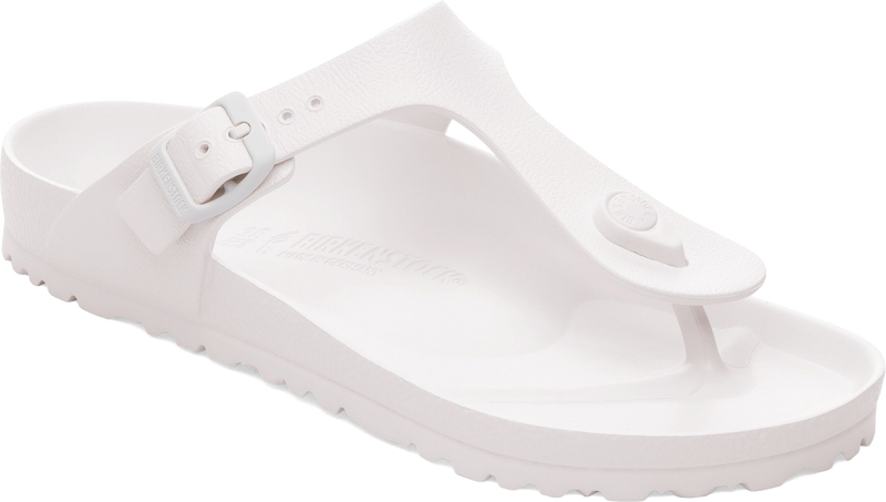 Quarter turn view Women's Birkenstock Footwear style name Gizeh Eva Regular in color Eggshell. Sku: 1031278