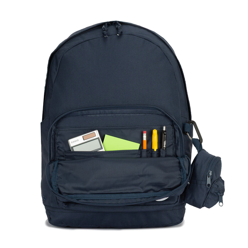 Go 2 backpack in Converse Navy, open front organizer with cards and pens