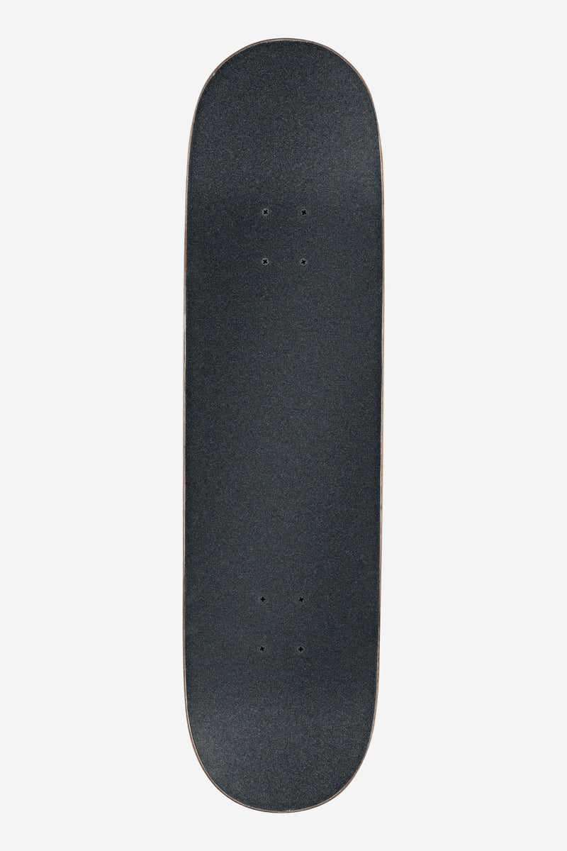 Top view of Goodstock Black Camo 8.5 deck with black grip tape and wood edge