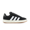 Men's adidas sneakers, black upper with white triple stripes and gum-brown sole
