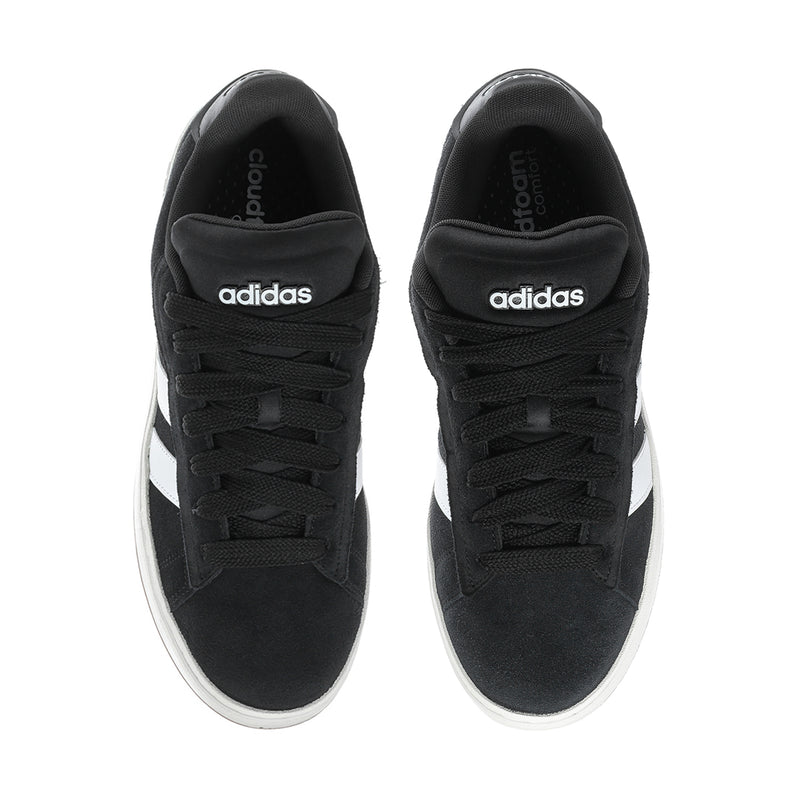 Men's adidas sneakers, black textile upper with lace-up front and adidas tongue logo