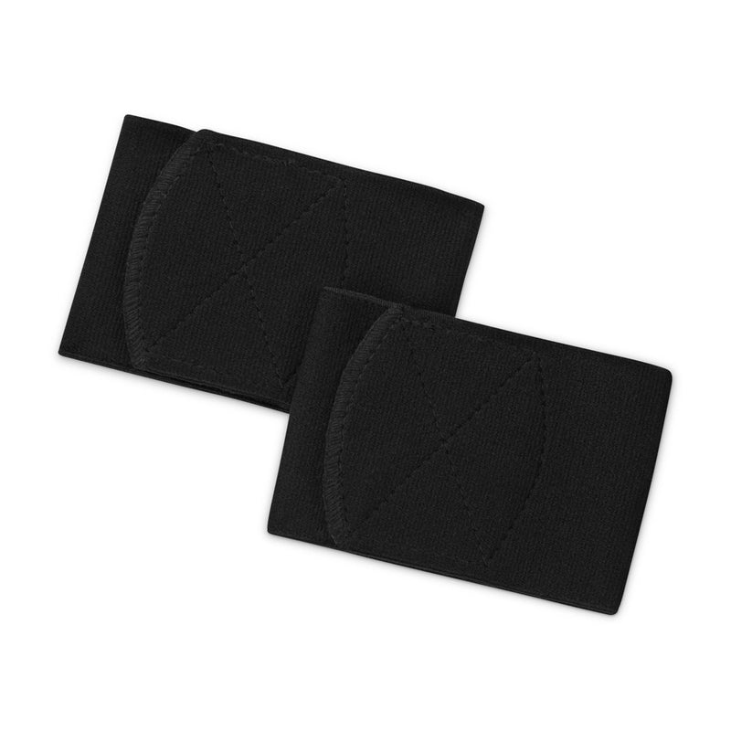 Black guard stay with embossed geometric panels, set of two