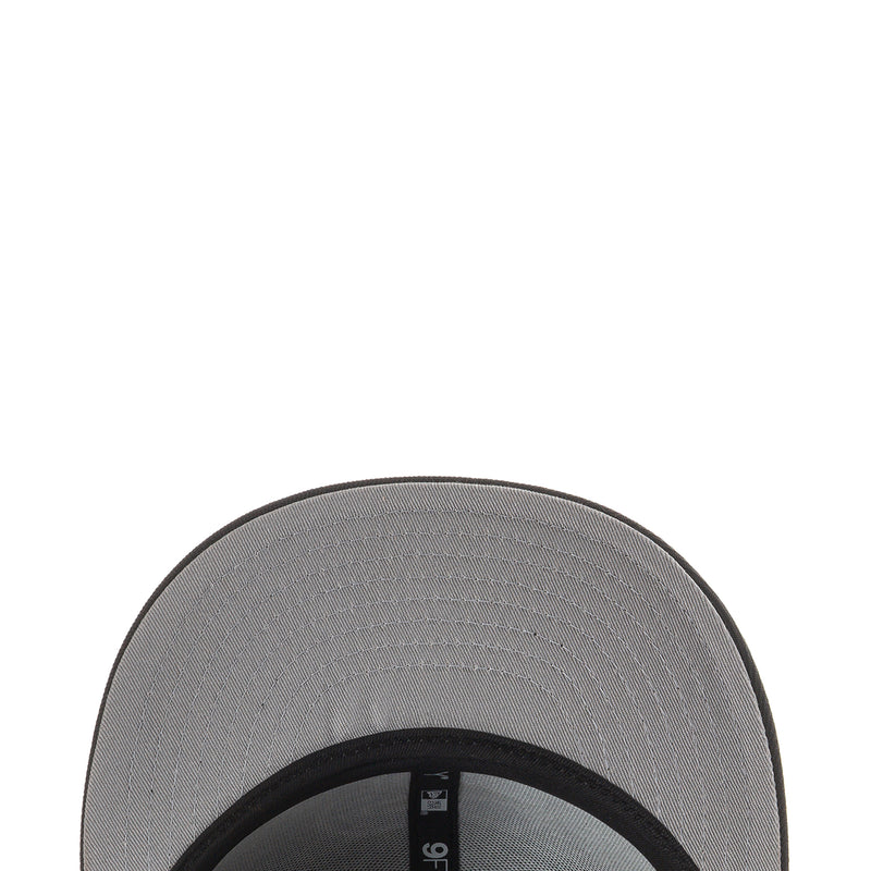 Baseball cap brim underside in gray with black inner band