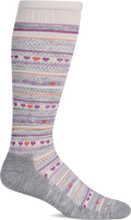 Quarter turn view Women's Sockwell Sock style name Heartlink Firm in color Light Grey. Sku: SW199W-800