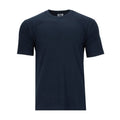 Men's heavyweight navy crew neck T-shirt, short sleeves
