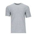 Grey heavyweight crew neck T-shirt, short sleeves, solid knit for men