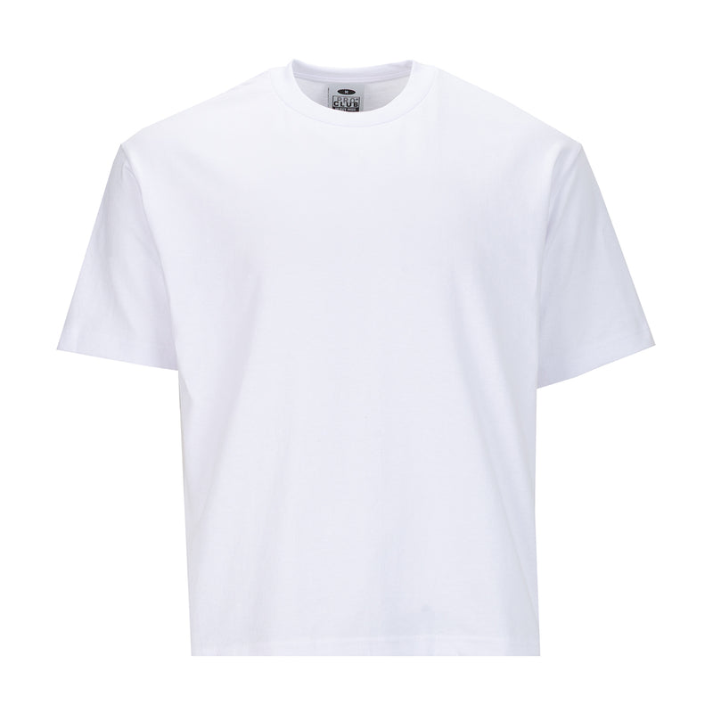 Men's heavywide T-shirt, white crew neck, short sleeves