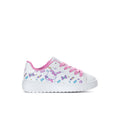Kids Hello Kitty skate sneakers, white with pink laces and graphic trim