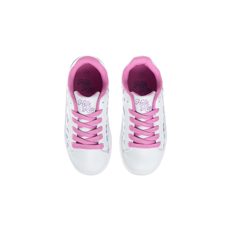 Kids Hello Kitty skate sneakers, pink-lined tongue and Hello Kitty heel label