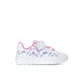 Toddler skate shoes with Hello Kitty print, white canvas and pink accents