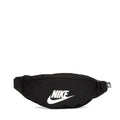 Black waist pack with Nike logo, zippered main pocket and adjustable strap