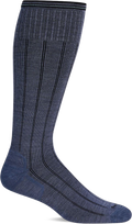 Quarter turn view Men's Sockwell Sock style name High Rise Rib in color Denim    . Sku: SW134M-650