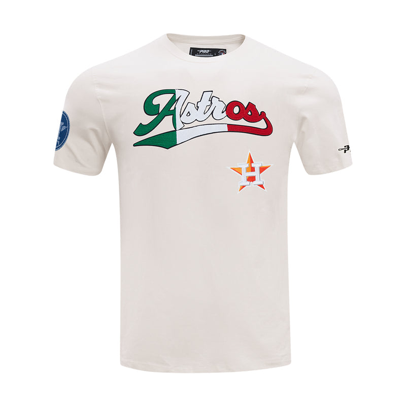 Men's Houston Astros eggshell short-sleeve tee with front team logo graphic