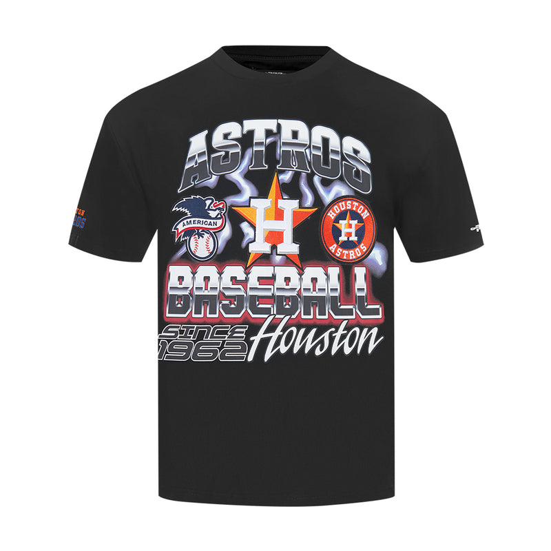 Men's Houston Astros black T-shirt with large Baseball graphic and H logo