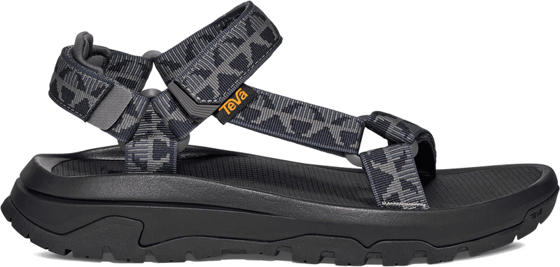 Quarter turn view Men's Teva Footwear style name Hurricane XLT3 in color Criss Cross Navy. Sku: 1173670-CSSN