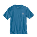 Men's loose-fit horizon blue pocket tee with crew neck and chest pocket