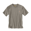 Men's loose-fit crew neck pocket tee, olive-brown, short sleeves