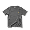 Carbon heather loose-fit pocket T-shirt with crew neck and short sleeves.