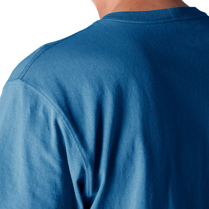 Horizon blue tee fabric and crew neckline detail, loose-fit short sleeve