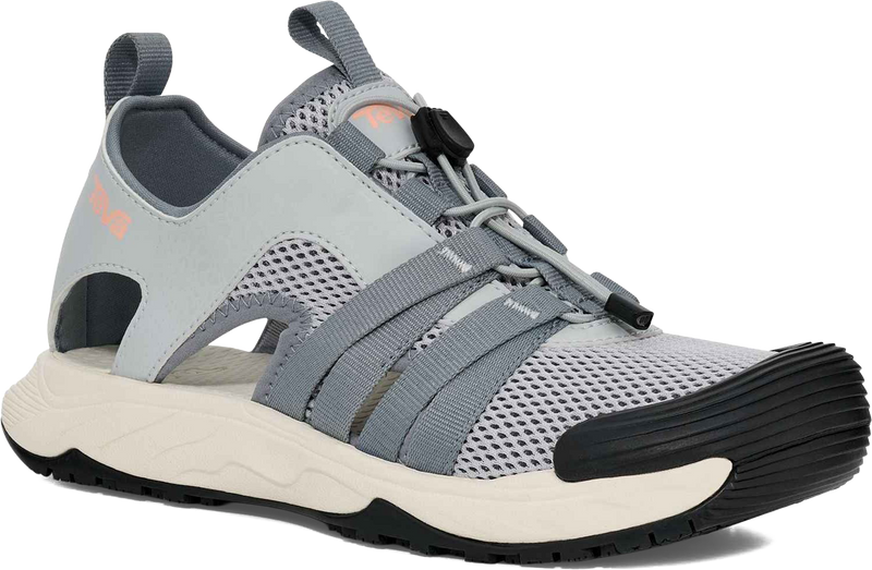 Quarter turn view Women's Teva Footwear style name Hydratrek Sandal Ct in color Dawn Gray. Sku: 1166290-DWNG