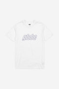 White Globe Impact Tee with a blue outlined globe logo across the chest.