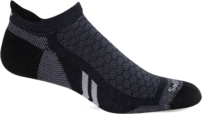 Quarter turn view Men's Sockwell Sock style name Incline II Microm in color Black. Sku: SW101M-900
