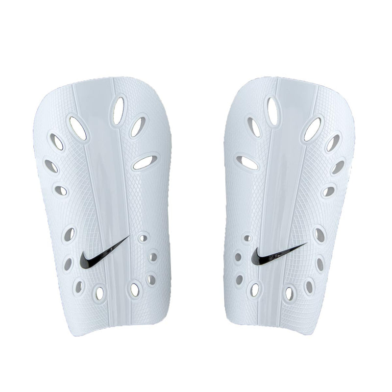 J Guard protective shin guards, white with black logo (pair)