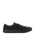 Men's black lace-up low-top sneaker with rubber outsole