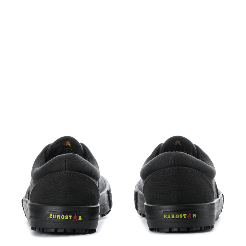 Men's black sneaker heel with EUROSTAR logo on outsole