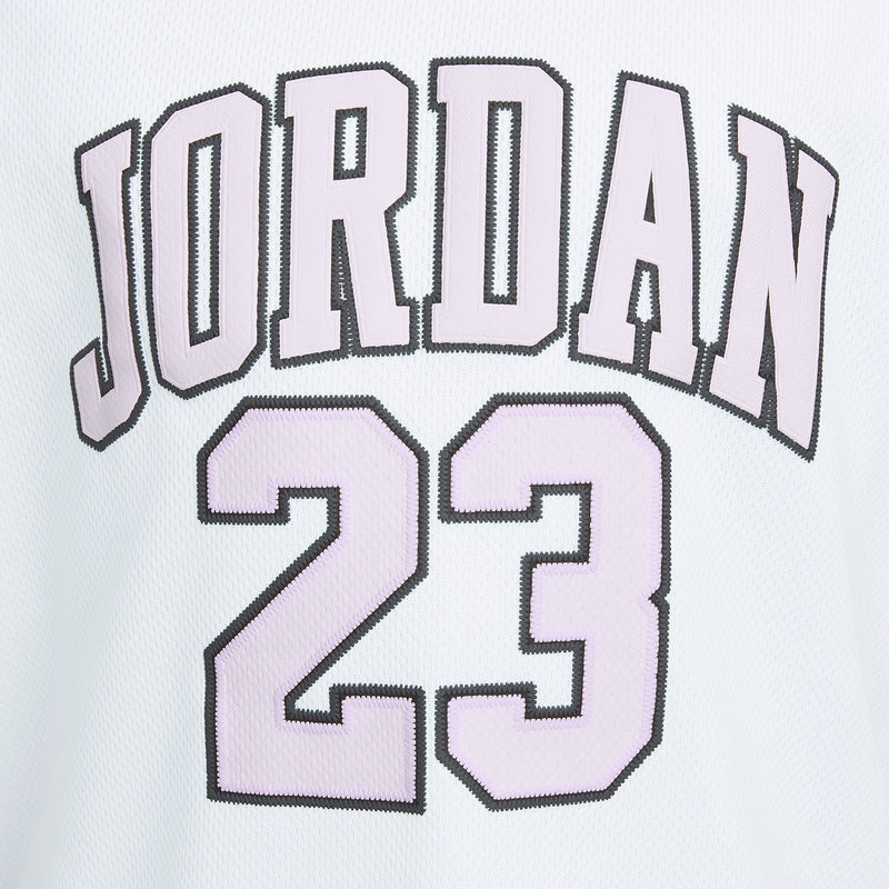 JORDAN 23 jersey graphic on white fabric