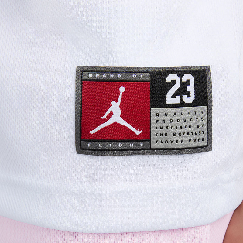 Jordan 23 patch label on white sleeveless jersey