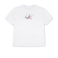 Youth Jordan Brand white tee with Jordan logo graphic front
