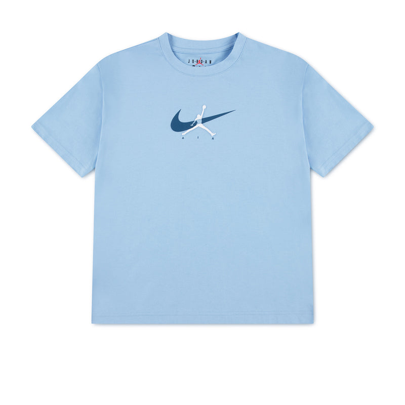 Youth light blue T-shirt with Air Jordan arch logo on chest