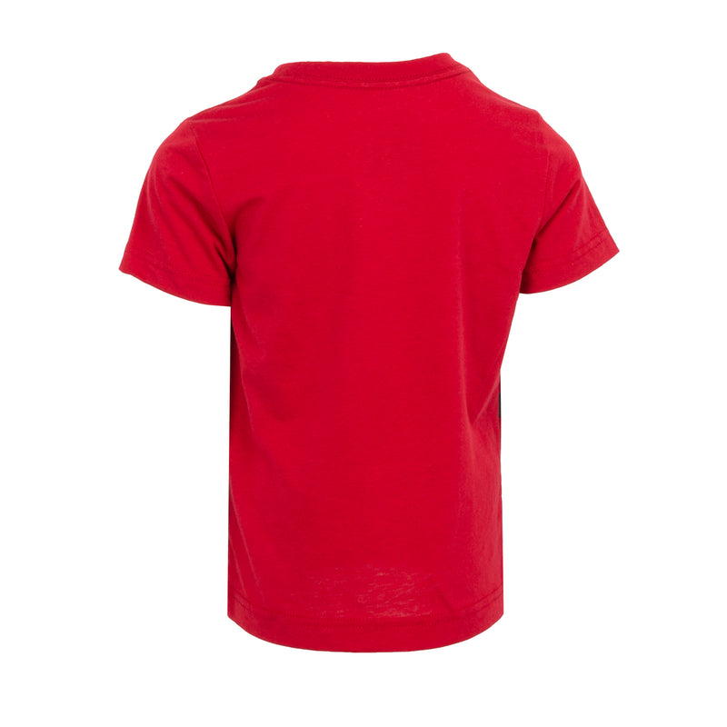 Kids red crew-neck t-shirt, plain back view