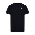 Youth black embroidered t-shirt with small white Jumpman logo on chest