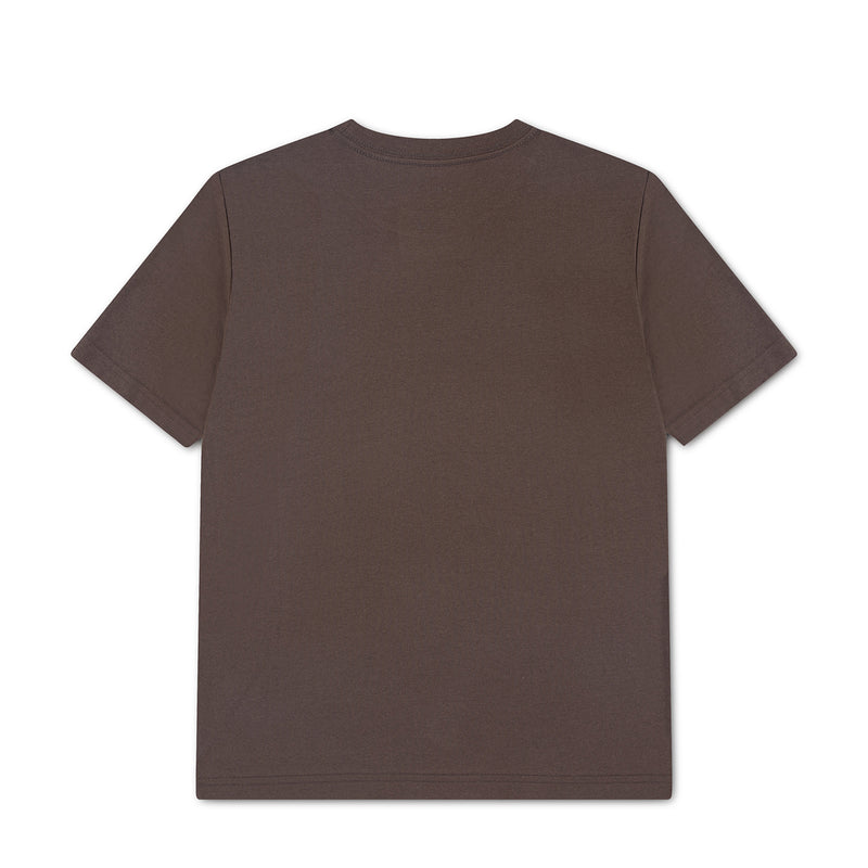 Brown youth short-sleeve tee, plain back view