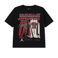 Youth black T-shirt with large Jordan graphic and team jerseys front print
