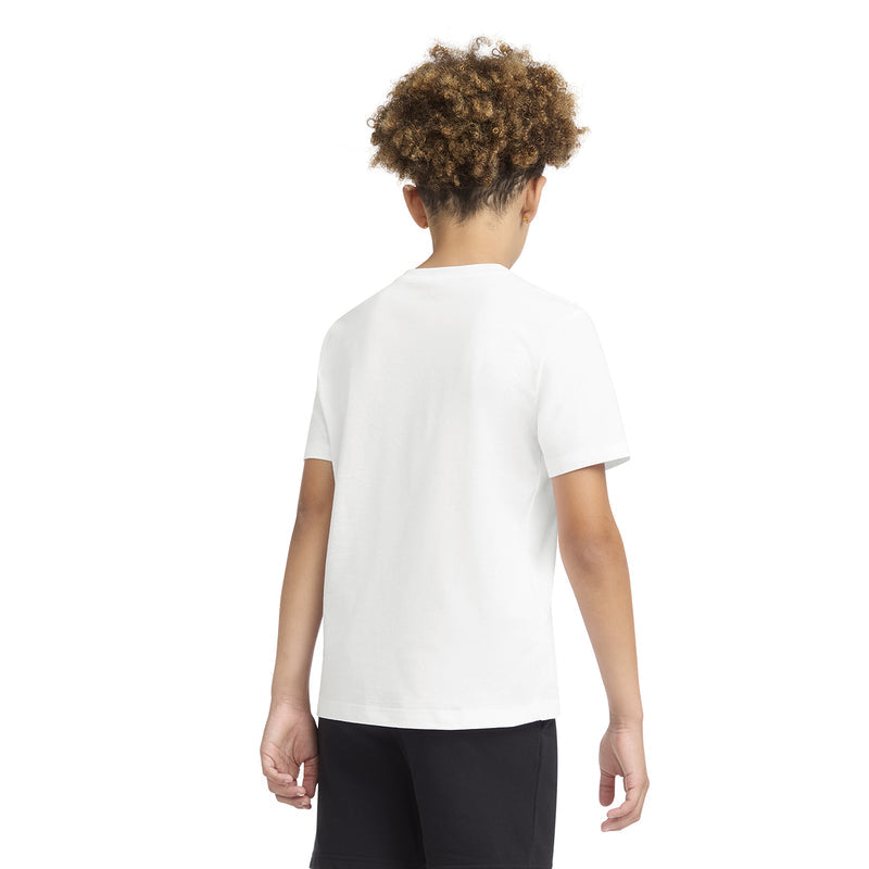 Youth white t-shirt with plain back and short sleeves