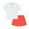 Toddler woven short set: white T-shirt with Jumpman logo, red shorts