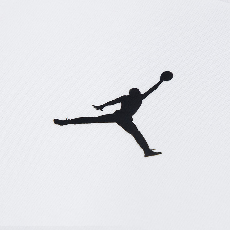 White woven T-shirt fabric with black Jumpman silhouette print